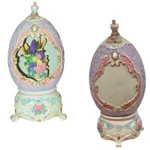 Classic Treasures Music Box Pedestal Egg The Entertainers Hummingbirds 70s/80s